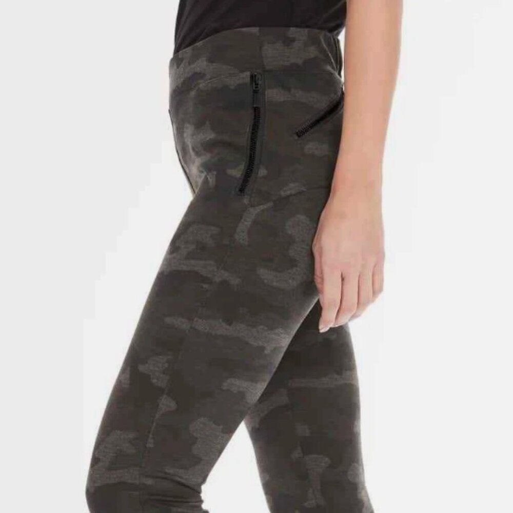 Anatomie Shamira Camo Ponte Slim Fit Pull-On Zip Pant Sz XS